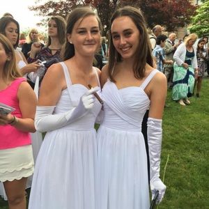 White graduation/wedding floor length dress